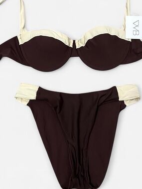 VYB Two-Tone Brown & Cream Underwire Bikini Set